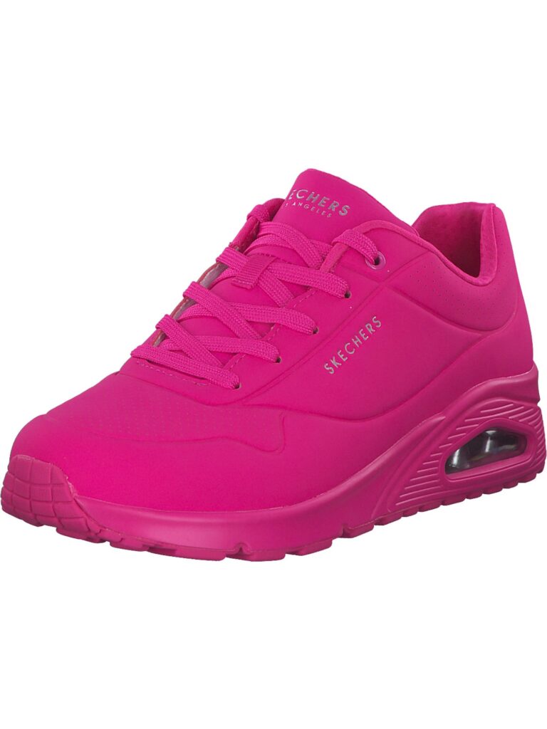 SKECHERS Sneaker low 'Uno - Night Shades'  roz neon / argintiu