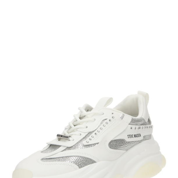 STEVE MADDEN Sneaker low 'Posseionr'  argintiu / alb