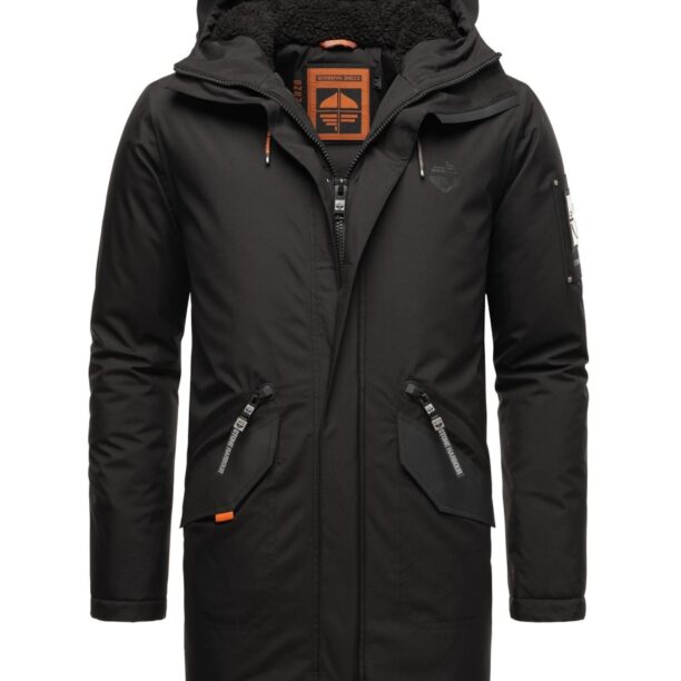 STONE HARBOUR Parka de iarnă 'Ragaan'  gri / portocaliu neon / negru