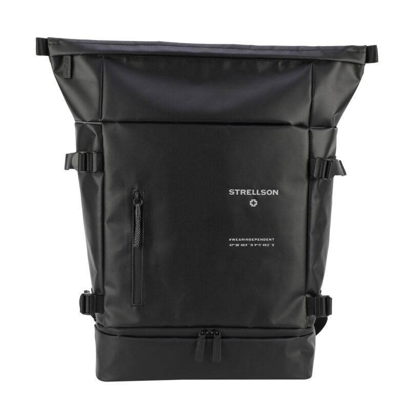 STRELLSON Rucsac 'Stockwell 2.0 Sebastian'  negru / alb