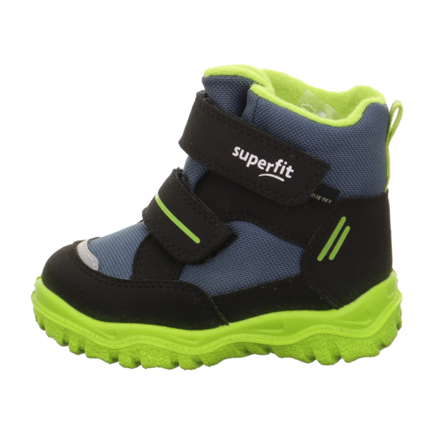 SUPERFIT Bocanci de zăpadă 'Husky 1'  albastru porumbel / verde kiwi / negru / alb