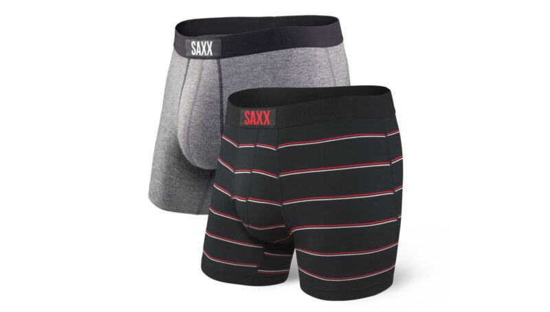 Saxx Vibe 2 Pack Boxer Brief Gray Shallow Stripe