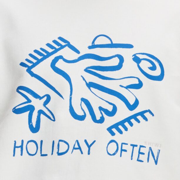 Original Shiwi Bluză de molton 'HOLIDAY OFTEN'  albastru / alb