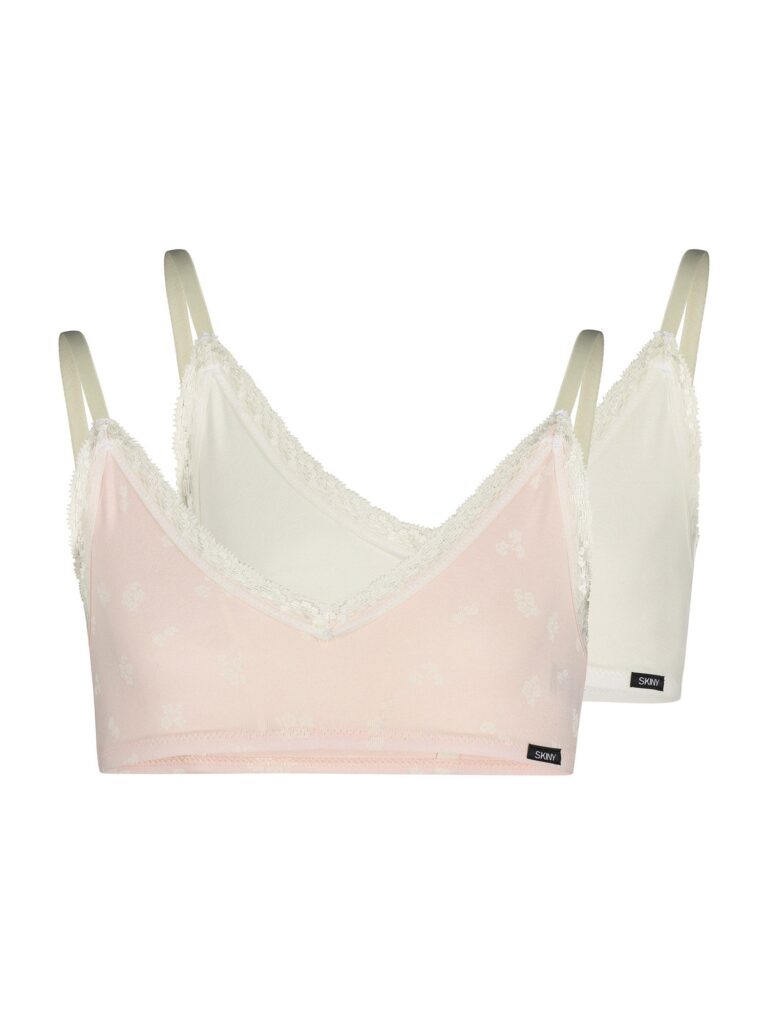 Skiny Sutien  roz pastel / alb lână