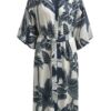 Smith&Soul Rochie tip bluză  albastru marin / alb murdar