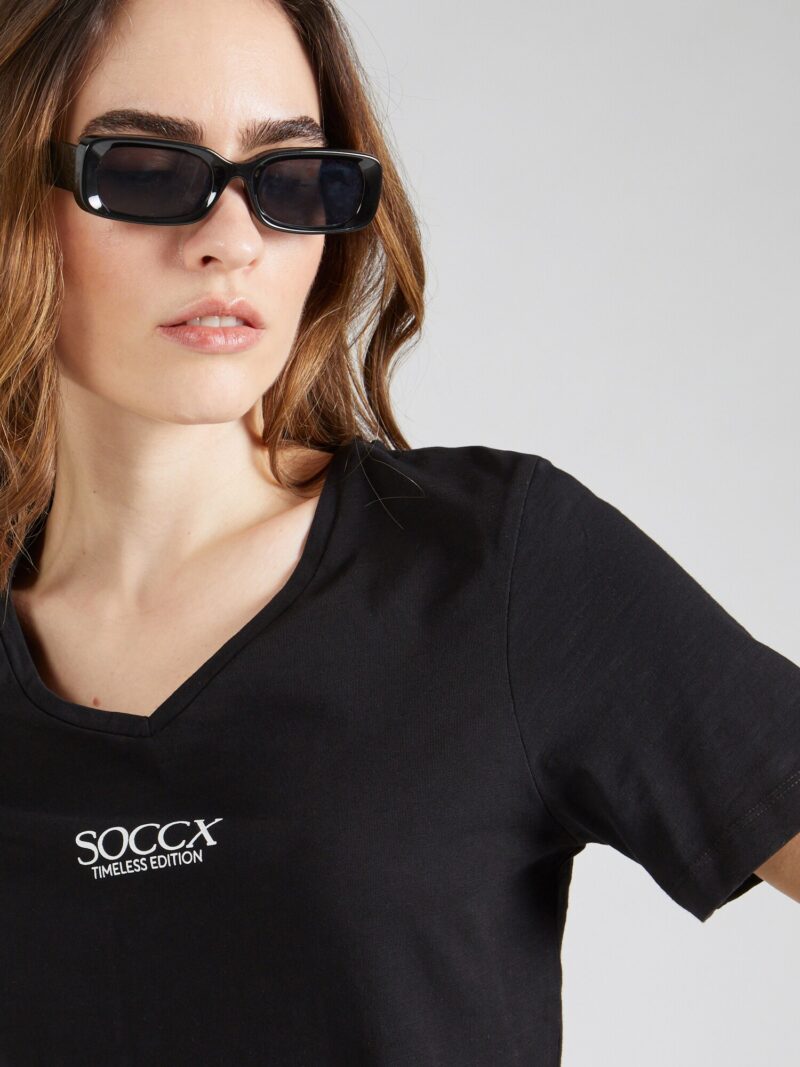 Preţ Soccx Tricou 'HAP:PY'  negru / alb