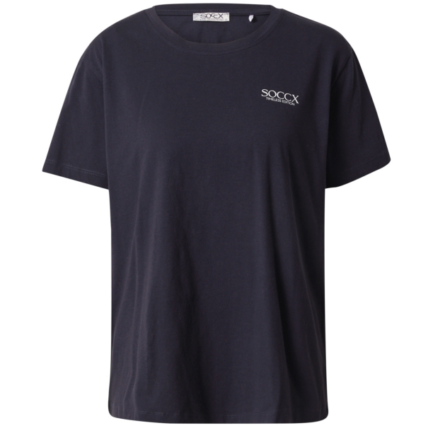 Soccx Tricou  albastru noapte / alb