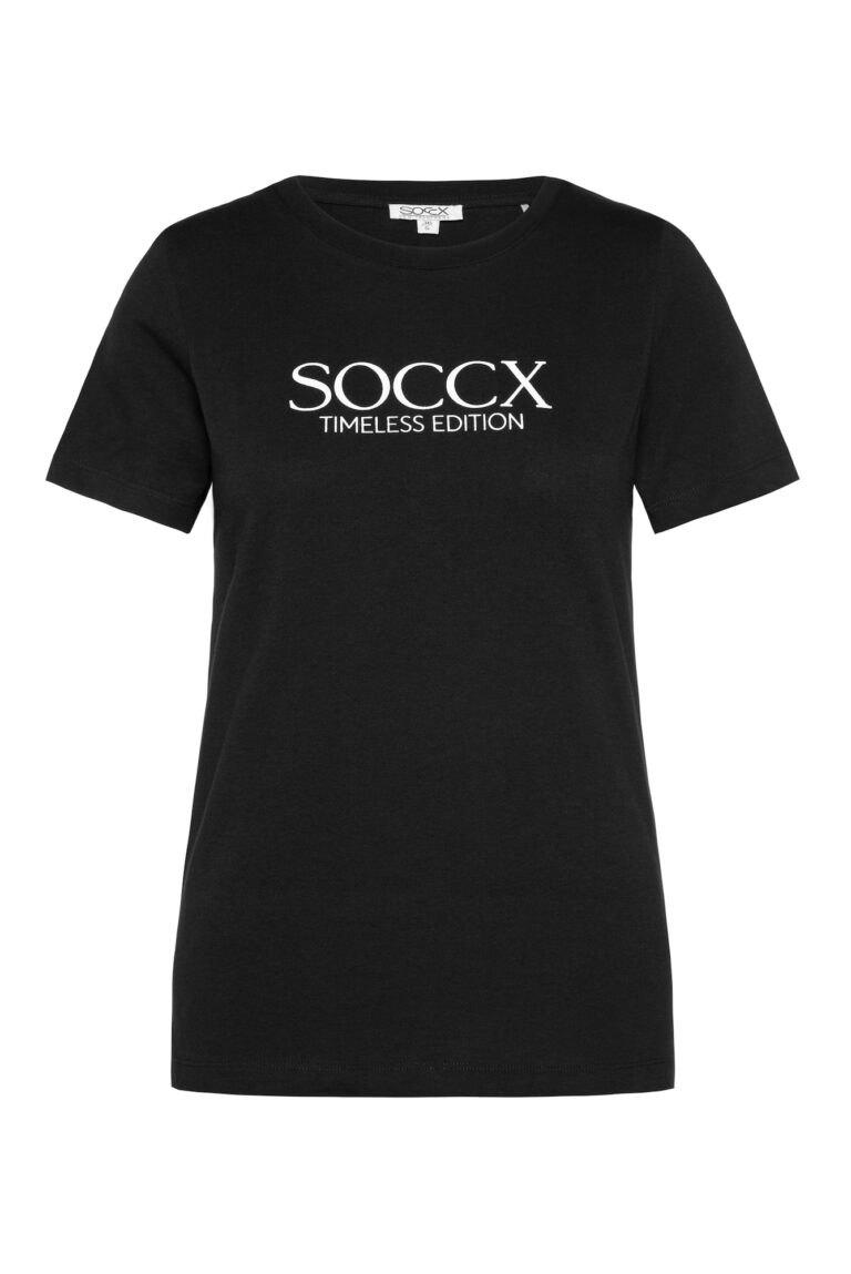 Soccx Tricou  negru / alb