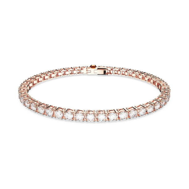 Swarovski Brățară 'Matrix Tennis bracelet'  auriu - roz / transparent