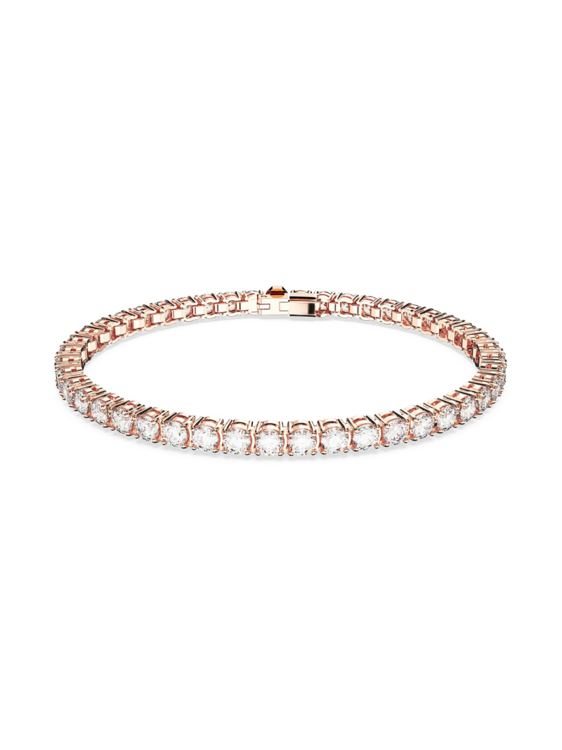 Swarovski Brățară 'Matrix Tennis bracelet'  auriu - roz / transparent