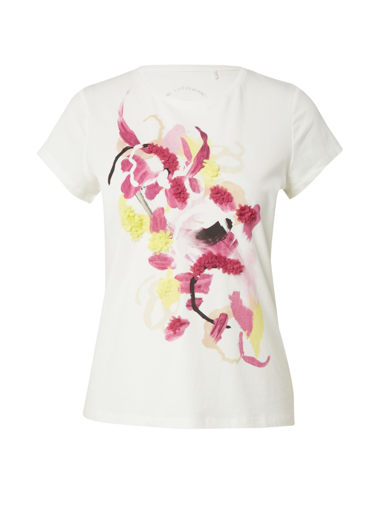 TAIFUN Tricou  galben citron / fucsia / negru / alb murdar