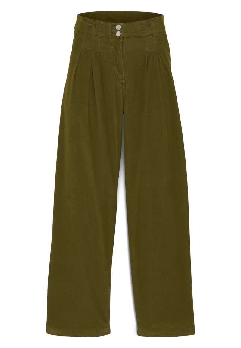 TIMBERLAND Pantaloni 'Needle Corduroy Wide Leg Pant'  oliv