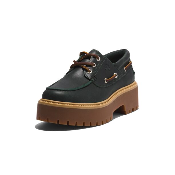 TIMBERLAND Pantofi cu șireturi 'Stone Street 3 Eye Boat'  maro / verde închis