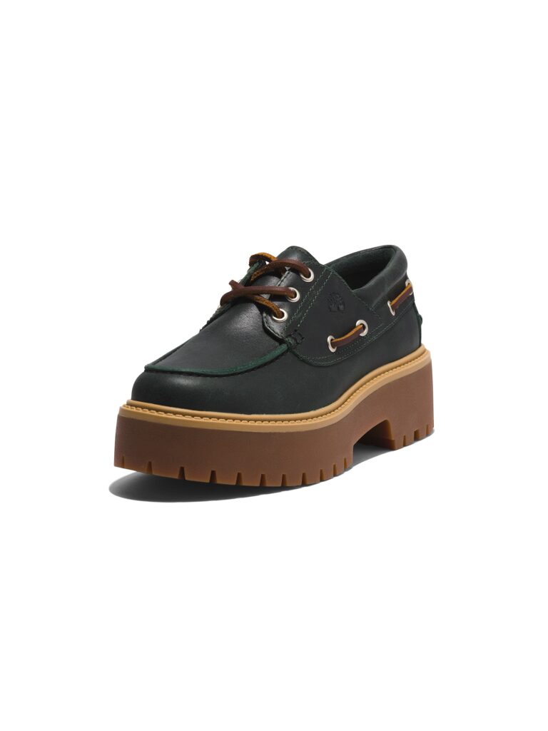 TIMBERLAND Pantofi cu șireturi 'Stone Street 3 Eye Boat'  maro / verde închis