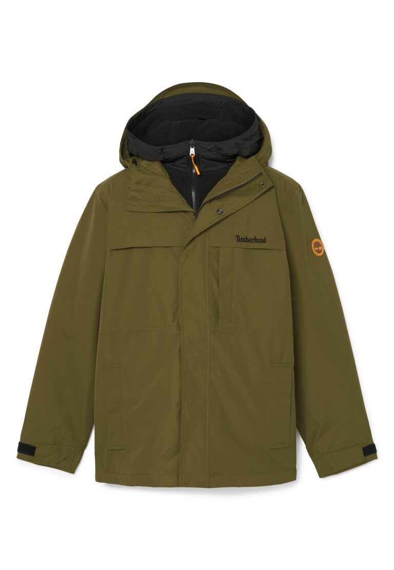 TIMBERLAND Parka de primăvară-toamnă  verde amestecat / portocaliu / negru