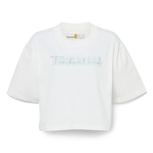 TIMBERLAND Tricou 'Cropped'  albastru pastel / negru / alb