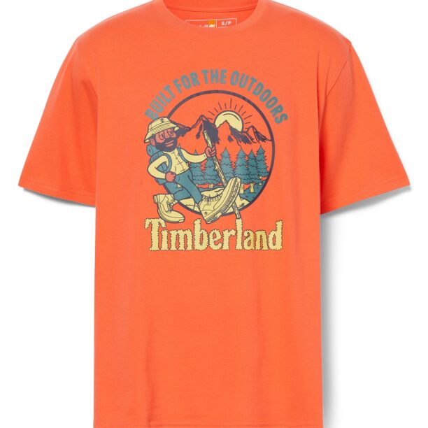 TIMBERLAND Tricou 'Hike Out'  albastru / galben / portocaliu / negru