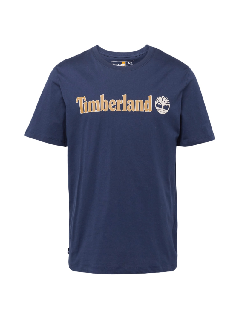 TIMBERLAND Tricou  albastru marin / galben auriu / alb