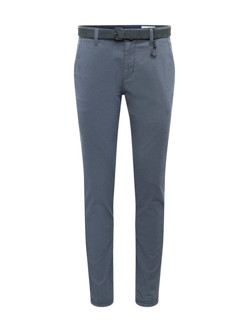 TOM TAILOR DENIM Pantaloni eleganți  gri metalic / alb