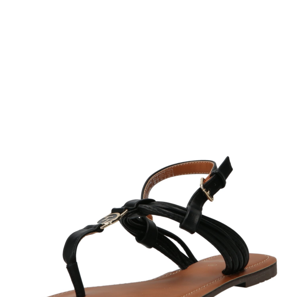 TOM TAILOR Flip-flops  auriu / negru