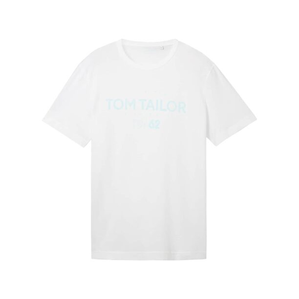 TOM TAILOR Tricou  albastru aqua / alb