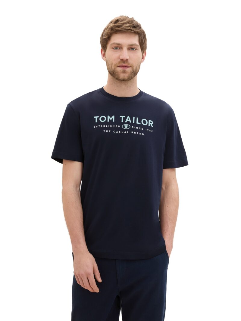 TOM TAILOR Tricou  albastru marin / albastru deschis / alb