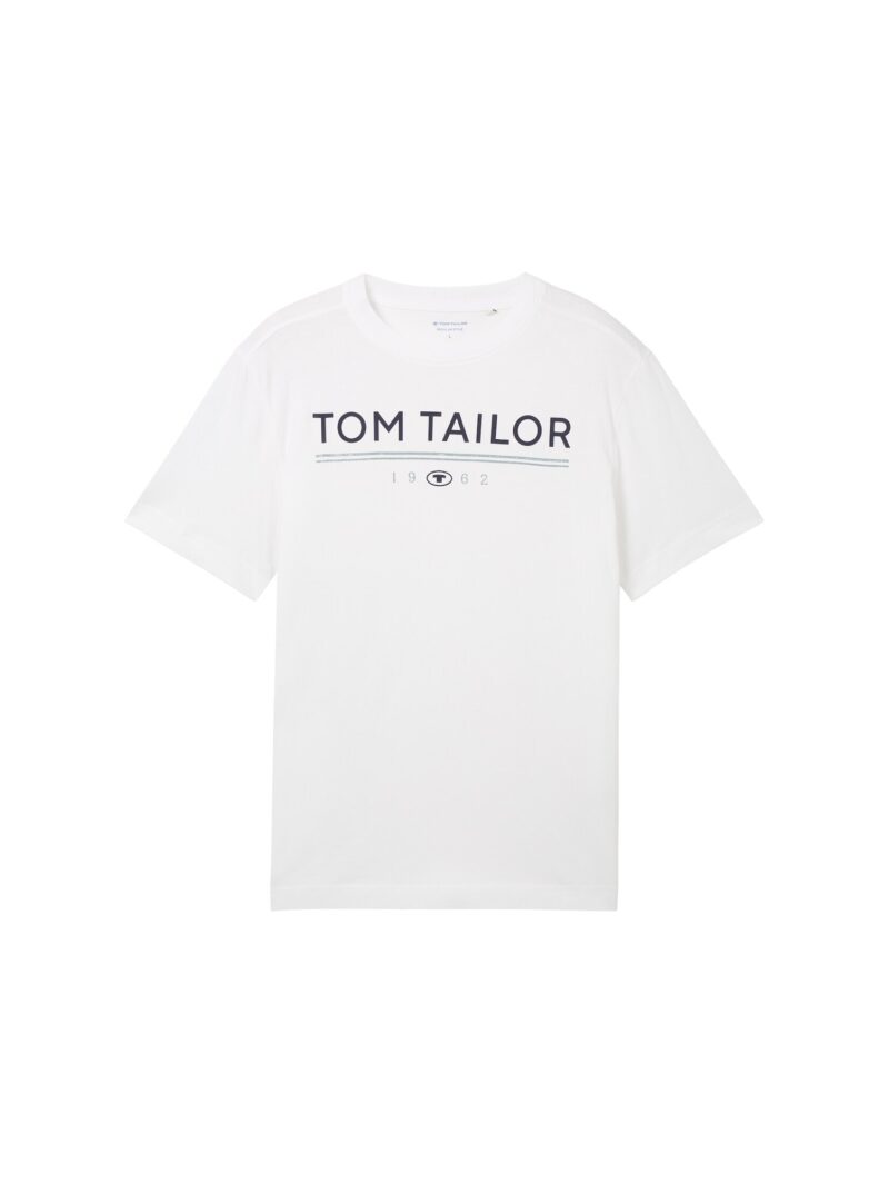 TOM TAILOR Tricou  albastru marin / albastru fumuriu / alb