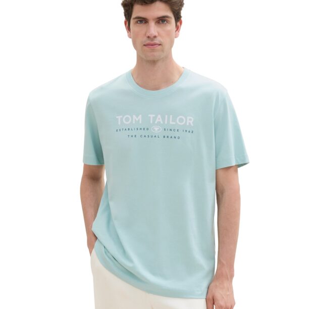 TOM TAILOR Tricou  bleumarin / albastru pastel / alb