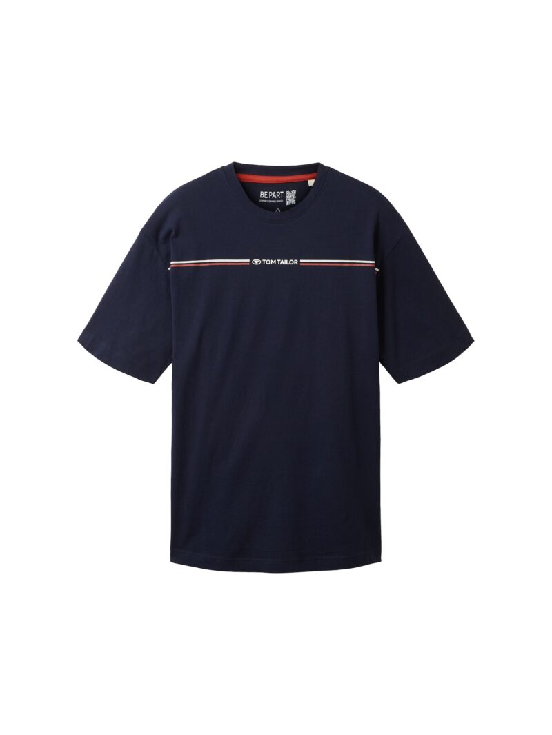 TOM TAILOR Tricou  bleumarin / roșu / alb