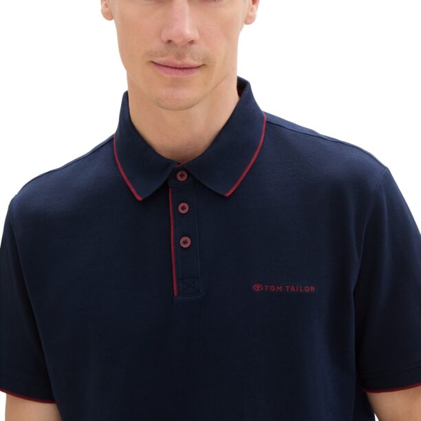 Preţ TOM TAILOR Tricou  bleumarin / roșu bordeaux