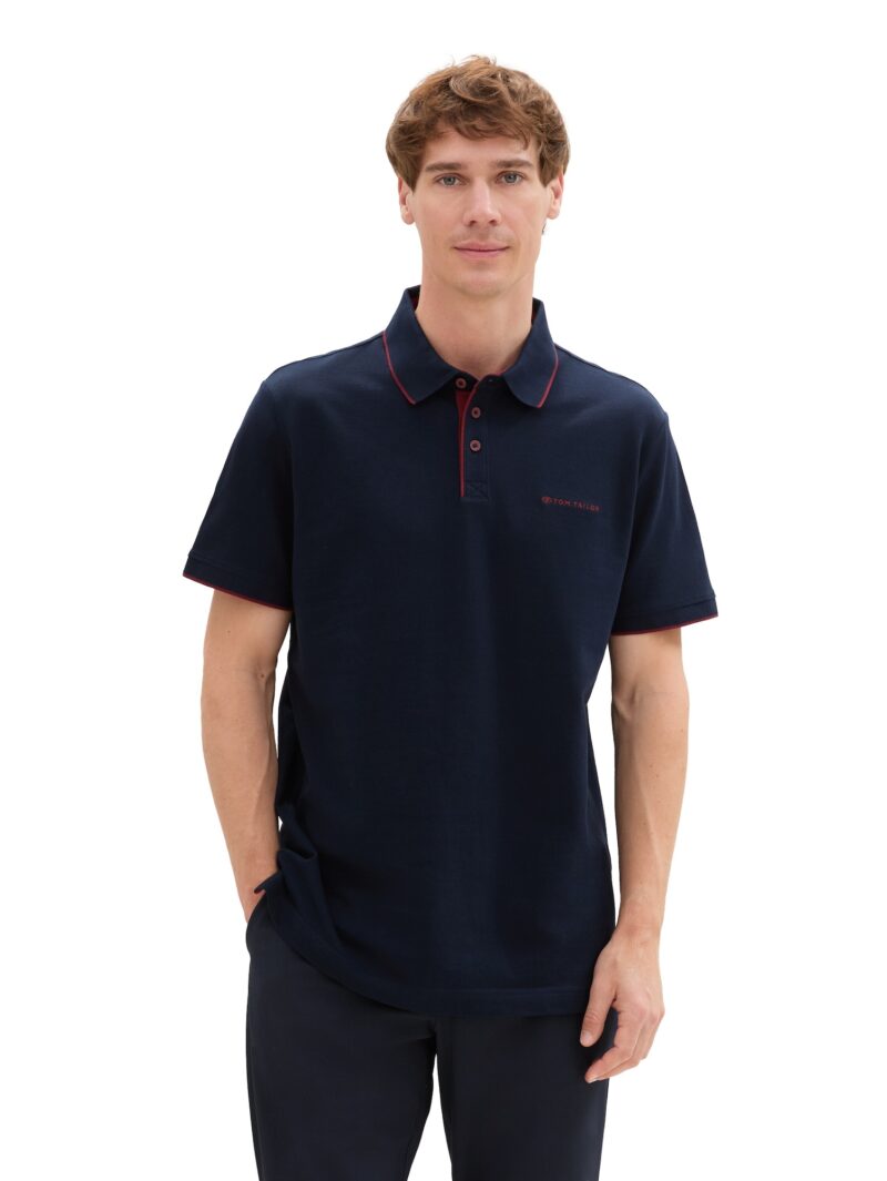 TOM TAILOR Tricou  bleumarin / roșu bordeaux