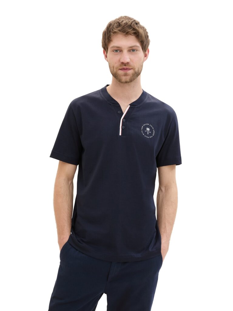 TOM TAILOR Tricou  bleumarin / roz / alb