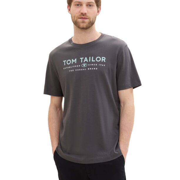 TOM TAILOR Tricou  gri deschis / gri amestecat / alb