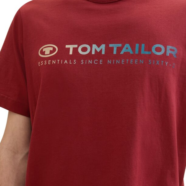 Original TOM TAILOR Tricou  opal / galben pastel / roșu carmin