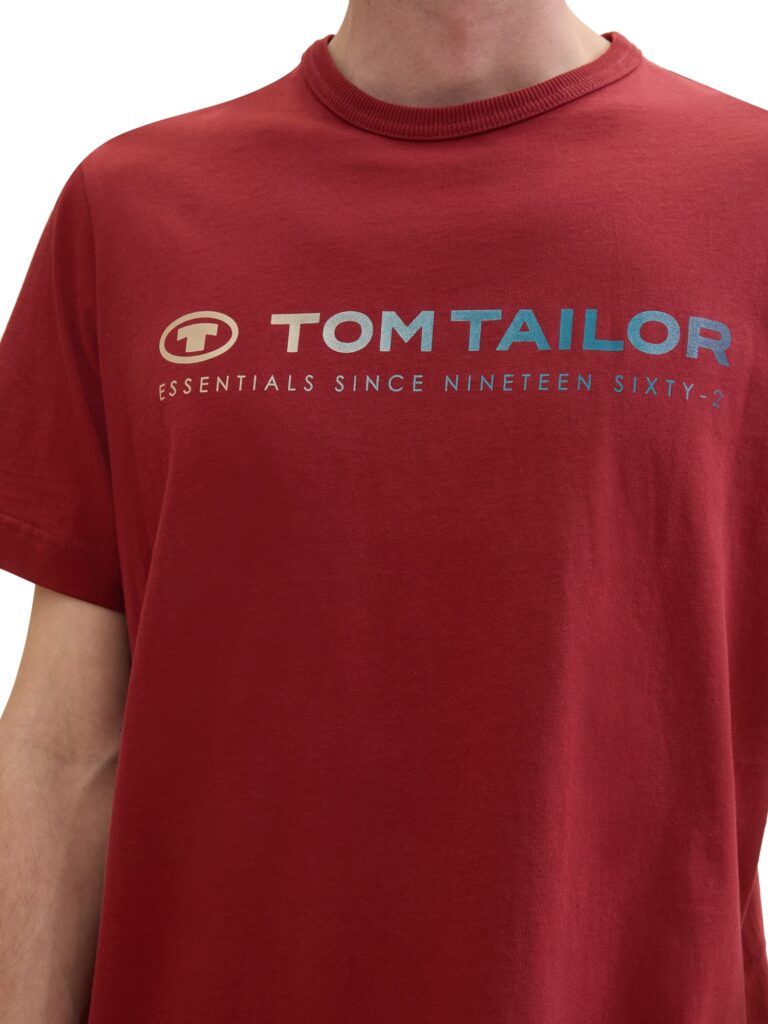 Original TOM TAILOR Tricou  opal / galben pastel / roșu carmin