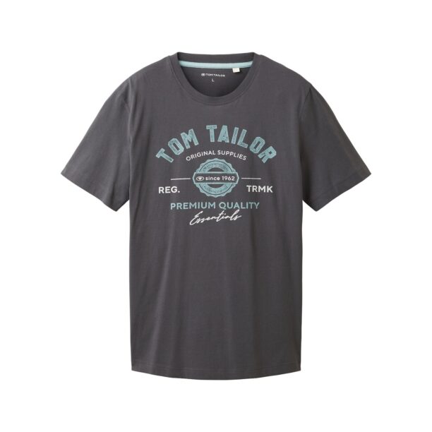 TOM TAILOR Tricou  turcoaz / gri deschis / gri închis