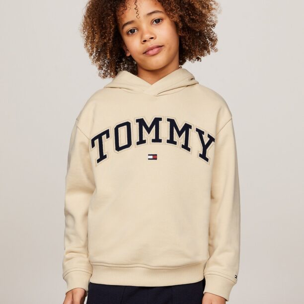 TOMMY HILFIGER Bluză de molton 'VARSITY'  crem / roșu / negru / alb preţ