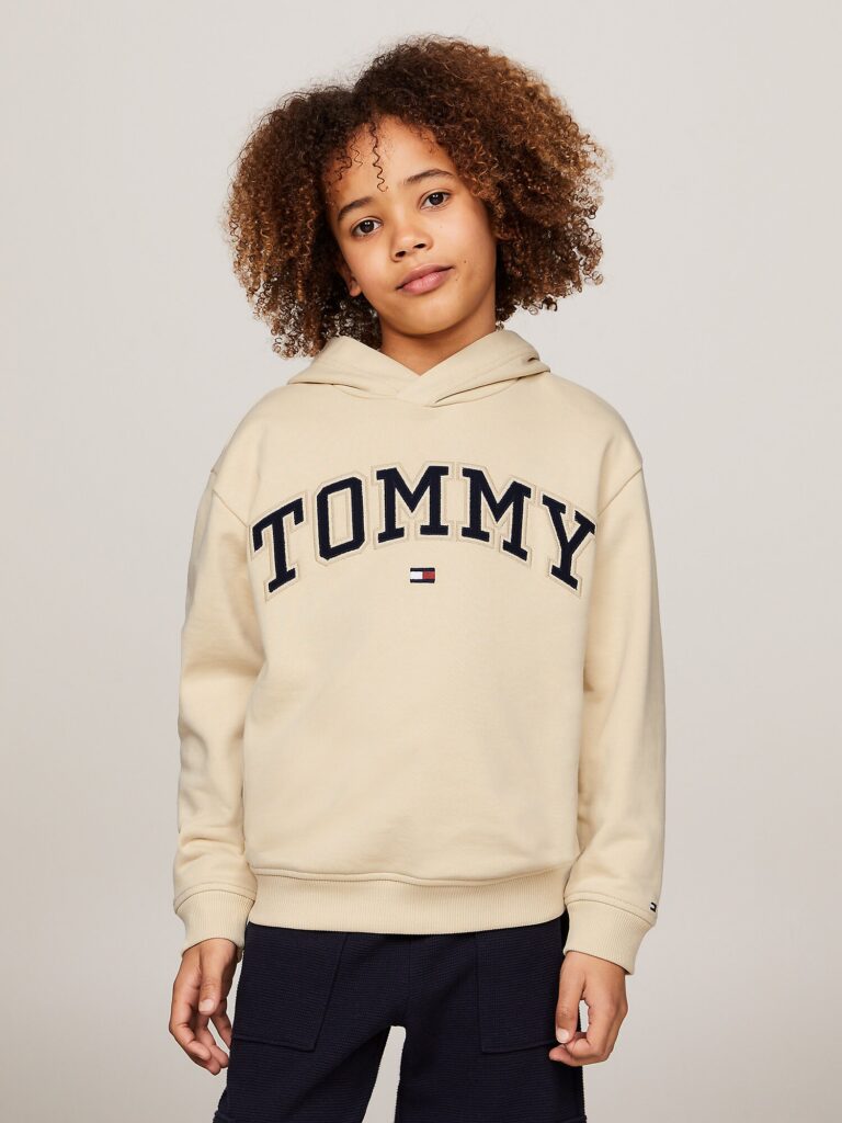 TOMMY HILFIGER Bluză de molton 'VARSITY'  crem / roșu / negru / alb preţ