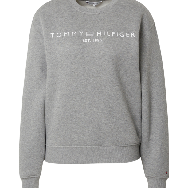 TOMMY HILFIGER Bluză de molton  gri amestecat / alb