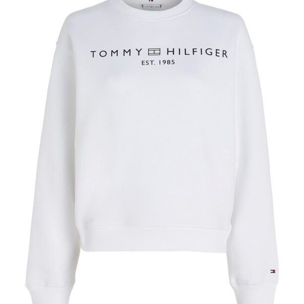 TOMMY HILFIGER Bluză de molton  negru / alb