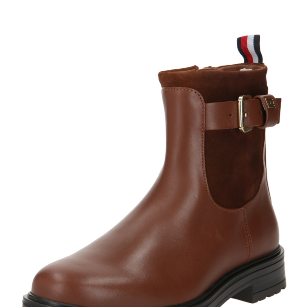 TOMMY HILFIGER Botine  maro coniac / ocru