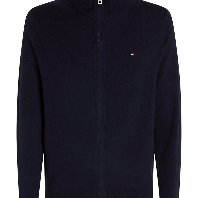 TOMMY HILFIGER Geacă tricotată  albastru noapte / roși aprins / alb