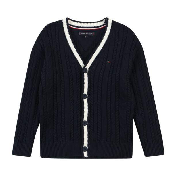 TOMMY HILFIGER Geacă tricotată  bleumarin / roșu / alb