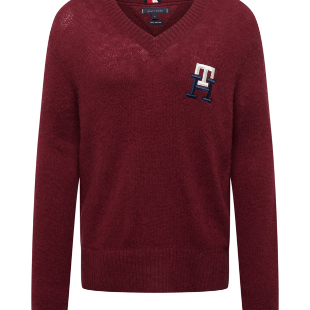 TOMMY HILFIGER Pulover  bleumarin / roșu bordeaux / alb