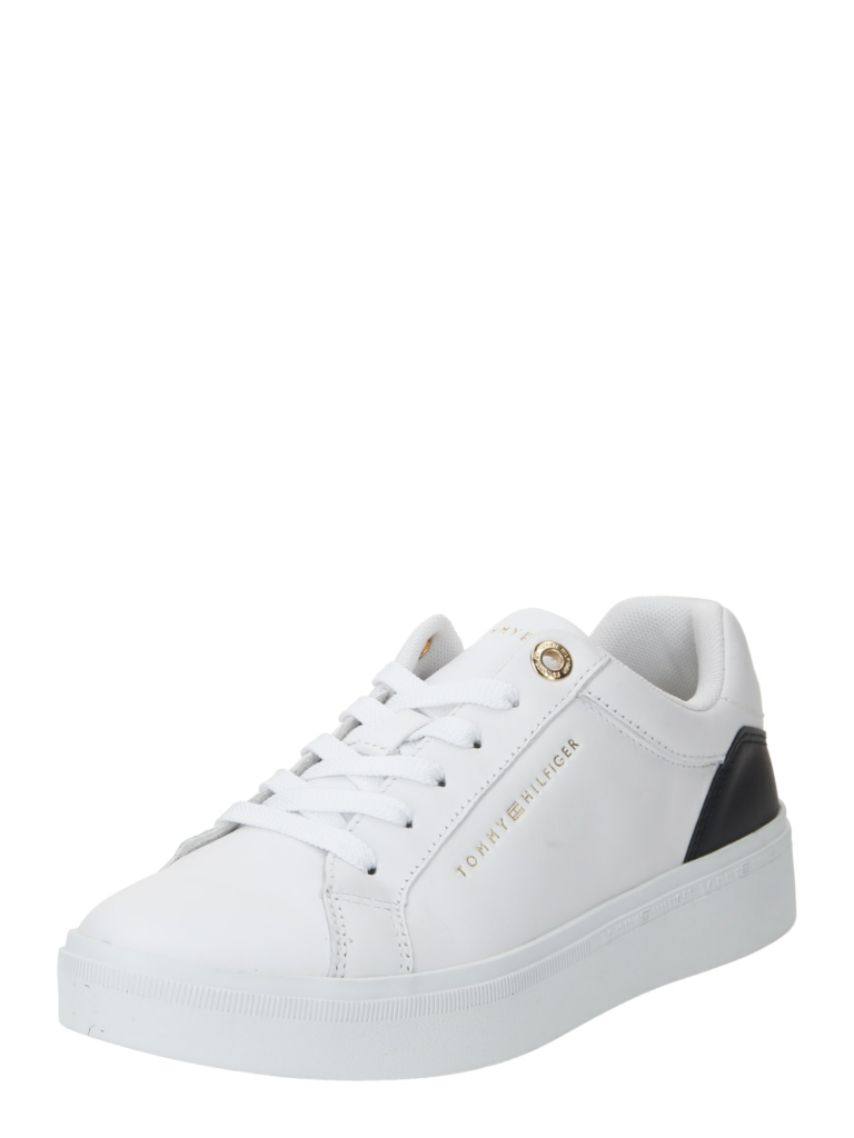 TOMMY HILFIGER Sneaker low 'Elevated  Essential Court'  negru / alb