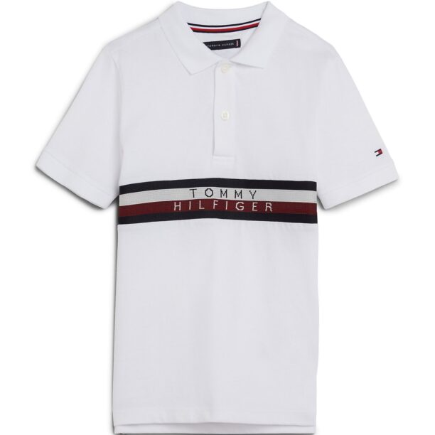 TOMMY HILFIGER Tricou 'GLOBAL STRIPE'  bleumarin / roșu / alb