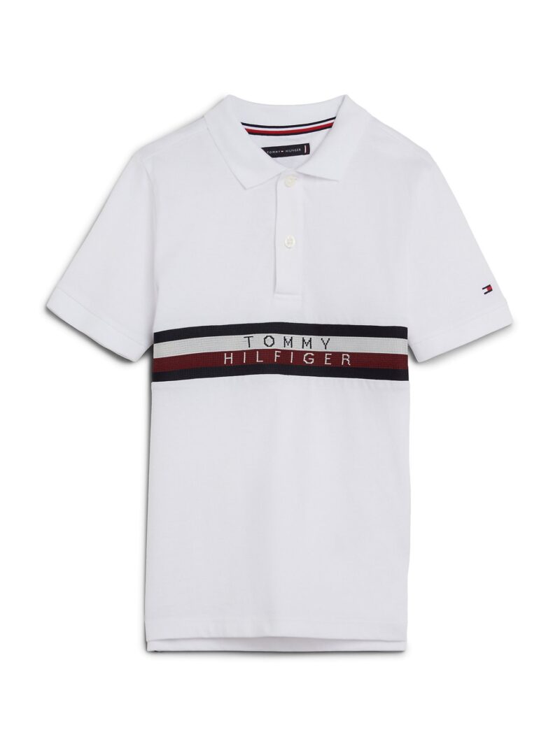 TOMMY HILFIGER Tricou 'GLOBAL STRIPE'  bleumarin / roșu / alb