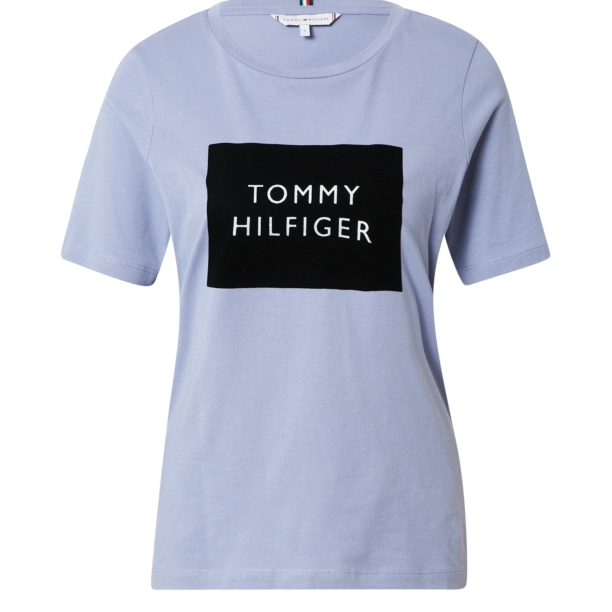 TOMMY HILFIGER Tricou  albastru deschis / negru / alb