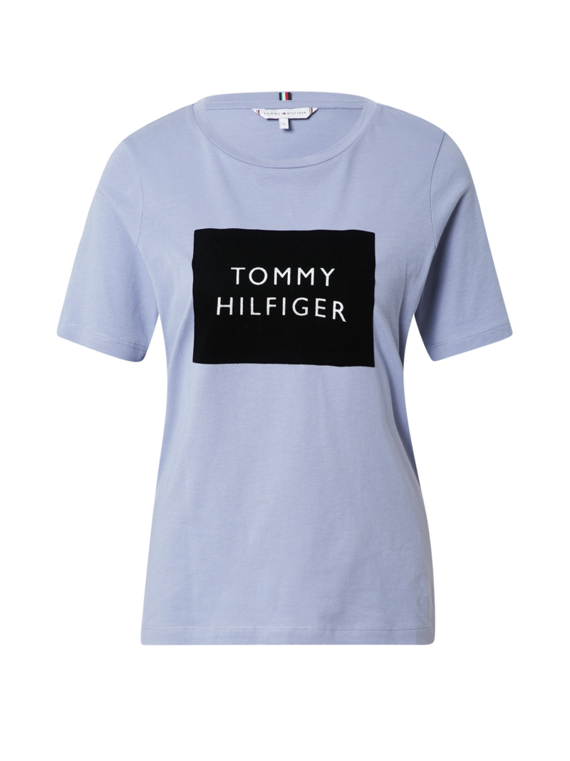 TOMMY HILFIGER Tricou  albastru deschis / negru / alb