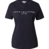 TOMMY HILFIGER Tricou  albastru închis / alb